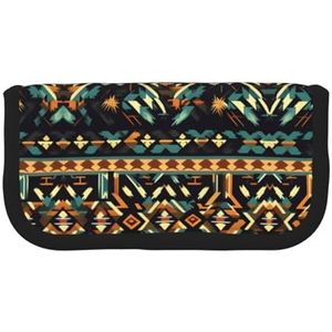 gopoo Native American Patterns Leuke Canvas Potlood Pouch - Georganiseerde Opslag voor Reizen & Dagelijks Gebruik Etui, Make-up Pouch