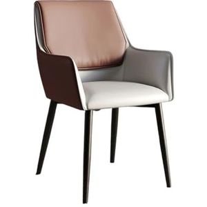 Eetkamerstoelen, Moderne eetkamerstoel van PU-leer - Nordic keuken- en banketstoel for thuis Keuken- en eetkamerstoelen(Brown)