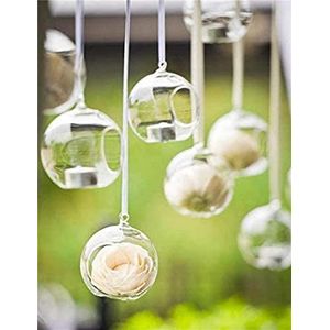 Set van 24 bruiloft hangende glazen bollen, glazen theelicht terrarium, Haning glazen bollen, Globe Terrarium, Theelichthouders, Bruiloft Decor Indoor Outdoor