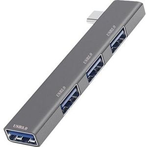 USB-hub met 4 poorten, draagbare USB-splitter adapter, multiport extender voor desktopcomputers, laptops, printers, flashdrives en toetsenborden
