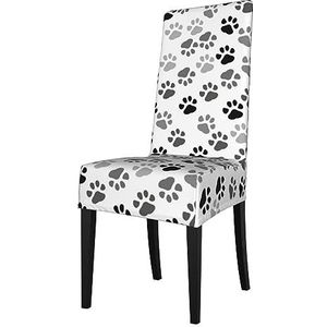 KemEng Hondenpoot print, stoelhoezen, stoelbeschermer, stretch eetkamerstoelhoes, stoelhoes voor stoelen
