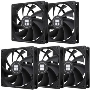 Thermalright TL-C12C X5 CPU-ventilator, zwarte ventilator, PC met 1550 rpm toerental, 120 mm computerbehuizingskoeler, PWM-besturingsventilator voor behuizing- en vloeistofkoelers en CPU-koeling