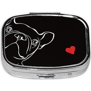 Mini vierkante pillendoos, medicijnorganizer, draagbare EHBO-doos, reispillendoos met 2 vakken, kleine pillendoos voor zak of portemonnee