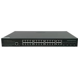VLALAMNO L2 beheerde Gigabit POE Schakelaarhub 24 Havens 4 Uplinks 4 SFP 10/100/1000Mbps 52V 400W AP 802.3AT AF