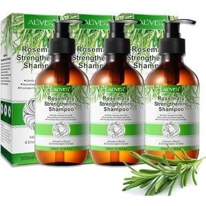 P-Beauty Rozemarijn Shampoo Voor Haargroei - 3 x 300 ml - Tegen Haaruitval, Hoofdhuid en Anti-Haaruitval - Versterkend, Reparerend en Voedend Voor Alle Haartypes
