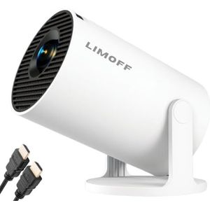 Mini Beamer, 4K thuisbioscoop, Mini Projector met Android TV 13, inclusief HDMI kabel, wifi en bluetooth, draagbare beamer, klein voor mobiele telefoon/PC/PS5/Xbox (Vision 3Pro+ (met HDMI & compact))