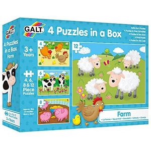 Galt Toys, 4 Puzzles in a Box - Farm, Ages 3 Plus Years