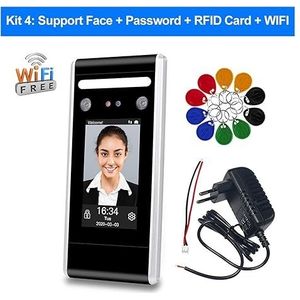 Tijdklok, Gezichtsherkenning Toegangscontrole Dynamische detectie Deurslot Gezichtsbezoek Machine Gratis software TCP/IP USB voor kleine bedrijven en kantoren(DT60 kit4)
