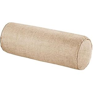 Easnea Kussen met ronde hals, linnen steunkussen, lang lendenkussen, armsteun, kussen, nekpijnverlichting, cilinderversterkend kussen met afneembare hoes om te slapen/stoel/auto/bank - natuurlijk, 15