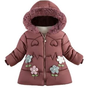 Kinderdonsjack Ultrazachte geïsoleerde jassen Kinderen Warme winterkleding Jongens Meisjes Lichtgewicht gewatteerde bovenkleding Winddichte capuchon Winterjassen Jas for jongens en meisjes(Red,2T(Size