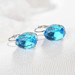 925 zilveren sieraden oorbellen met veelkleurige ovale vormige saffier edelsteen drop oorbellen voor vrouwen wedding-js-zre748-blauw