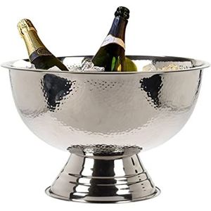 Champagnekoeler - wijnkoeler - ijskoeler - champagne-emmer - zilver - rsv - gehamerd