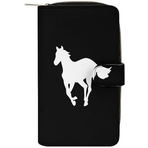 Paarden-White Pony Leren portemonnee voor dames, portemonnee, portemonnee, portemonnee, handtas, clutch met ritssluiting