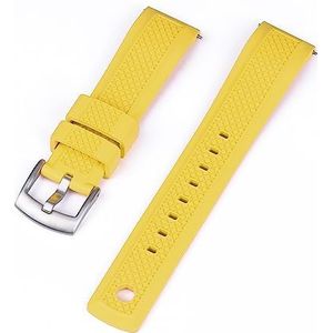 YingYou Nieuwe Fluorrubberen Horlogeband Horlogeband 20 Mm 22 Mm Snelsluiting Compatibel Met Huawei Compatibel Met Samsung Garmin Watch Vervangende Horlogeband(Color:Yellow,Size:20mm)