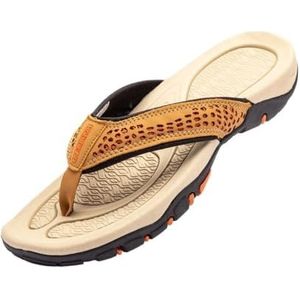 Doucheschoenen, Ademende zomerslippers for heren - Lichtgewicht strandsandalen(Khaki,50EU)