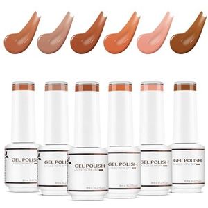 Nicedeco Gel Nagellak Set Semi Permanent Nail Gel UV LED Soak Off Cruelty-Free Amber Gellak Set Kleuren 6 X 8ML Gift Kit 13