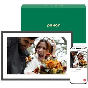 pexar by Lexar digitale fotolijst, 10,1 inch touchscreen ultieme helderheid, anti-schittering verbluffende onder verlichting, WiFi fotolijst 32 GB voor huisdecoratie, cadeau, deel foto's/video's via
