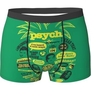 ZJYAGZX Psych Pineapple Quote Print Boxerslips voor heren - comfortabele onderbroek voor heren, ademend, vochtafvoerend, Zwart, S
