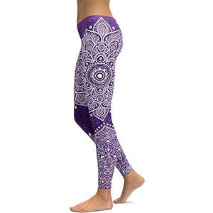 OXOLAMRIN Yogalegging voor dames, fitness, yoga, meerkleurig, verschillende maten, paars, S