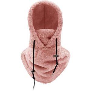 3-in-1 capuchon skimasker wintermuts voor koud weer winddicht verstelbare warme capuchon cover hoed cap sjaal, roze, one size