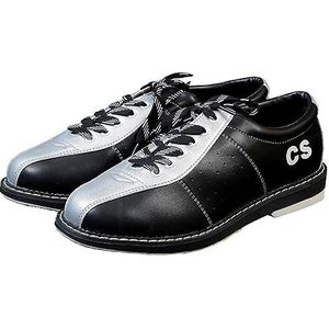 NGARY Heren gazon bowls schoenen Unisex bowling-trainers ademende niet-slip bowlingschoenen voor buiten binnen,Black silver,41 EU