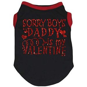 Petitebelle Sorry Jongens Papa Is Mijn Valentijn Zwart Shirt Puppy Hond Kleding, XXX-Large, Zwart