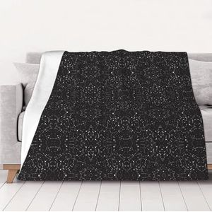 OKFSTY Wasbare, dubbelzijdige dikke sterrenhemel waarzeggerij sterrenbeeld deken warme pluche deken voor bank, sofa, bed 60 x 80 inch