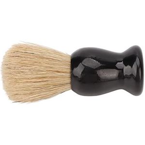 Baardscheerkwast, Synthetische Scheerkwast Zachte Glanzende Zwarte Verf met Gebogen Handvat voor Thuisreizen