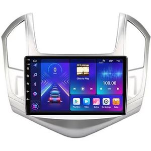 Dubbele DIN Android 14 autoradio voor Chevrolet Cruze 2012-2015 9 Duim QLED Touch screen-met Draadloze Carplay Android Auto GPS navigatie 4G WiFi Stuurwielbediening achteruitrijcamera(B,P5 4G+WIFI 8Co