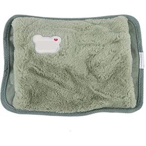 DieffematicRSD Warmwaterkruik Warmwaterkruik Elektrisch opladen Verwarming Oplaadbare warmte Waterzak Konijnenbont Zachte handwarmer Geweldig cadeau! (Color : Green)