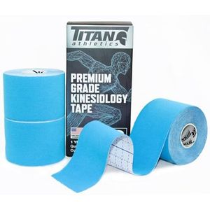 Titan Athletics - Blauw - 3 Pack (2"" x 16ft per rol) - Kinesiologie Tape - Elastisch, Hypoallergeen en Waterdicht