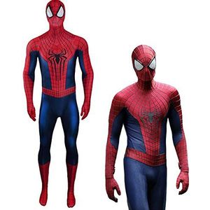 Amazing Spider-man Cosplay Jumpsuit Kids Adult Panty Superhero Onesies themafeest Bodysuit Lycra Spandex Zentai met 3D Gebogen grote glazen,Adults/L 165~170cm