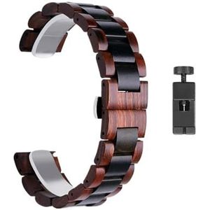 Houten Bandjes fit for Garmin Vivoactive 3 4 Smart Horloge Band 20MM 22MM Polsband fit for Vivoactive4 3 Correa Horlogebanden(Redblack)