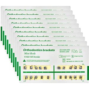 JLDP 20 pcs/Pack 200 pcs of Brackets Brace 0.022 Slot 3-4-5 Hooks Metal (Mini Roth)