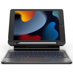 Dexnor Voor iPad 9e Generatie Case met Toetsenbord Drijvende Cantilever Magnetische Stand Multi-Touch Trackpad Backlit Potlood Houder Magic Stijl Toetsenbord Case voor iPad 9e/8e/7e Gen 10.2 inch