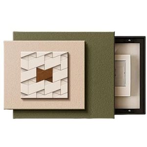 Deksel stroomonderbrekerkast, decoratieve schakelkastafdekking, meterkastafdekking, duw-trek, eenvoudig te openen en te sluiten, for thuis, woonkamer, slaapkamer(Green,60x50cm)