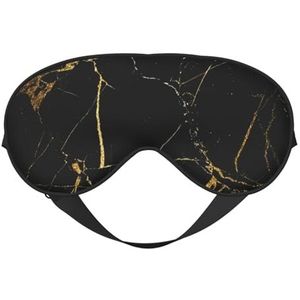 CRJSYCBYB Zwart Goud Marmer Gedrukt Zacht Oogmasker Slapen Oogmasker Reizend Oogmasker