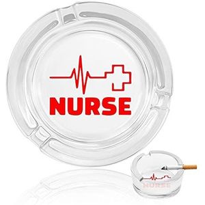 Verpleegster Heartbeat Rode Kruis Glas Asbak Print Sigaar Asbakken Sigaretten Asbak Roken Houder Ash Tray Voor Thuiskantoor