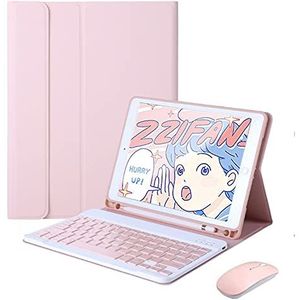 QYiiD - Hoes met Toetsenbord en Muis - Roze - Voor iPad Mini 5/ Mini 4