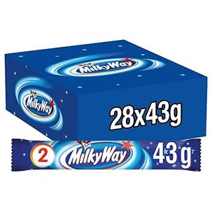 Milky Way Chocoladerepen | melkcrème | 28 dubbele repen in een doos (28 x 43 g)