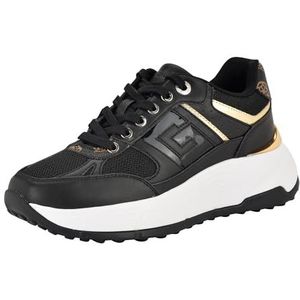 Guess Fonzi Sneaker voor dames, Zwart Goud Multi 001, 35 EU