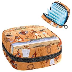 Opbergtas voor maandverband Pads, Menstruatie Cup Pouch, Periode Bag Organizer voor vrouwelijke Pads Tampons, Egyptische cultuur