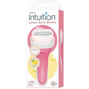 Schick Intuition Lemon Berry Breeze Razors voor vrouwen | 1 scheermes & 2 intuïtie scheermesjes navulling met biologische citroen