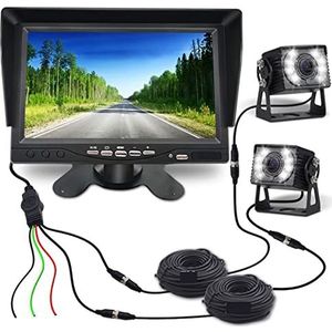 GPS-autonavigatiesysteem, Vrachtwagen back-upcamera for Ahd Heavy Duty Night Vision Waterdichte Voertuig Achteraanzicht Display for Truck/Trailer/Pickups/RV Voor auto, vrachtwagen, camper(8)