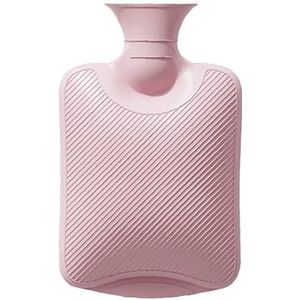 Warmwaterkruik Luxe Warmwaterzak Met Grote Capaciteit Voor Pijnbestrijding Nekkrampen In De Nek, Gezellige Bedverwarmers Van Imitatiebont Kruik Warm Winter (Color : Pink, Size : 2L)