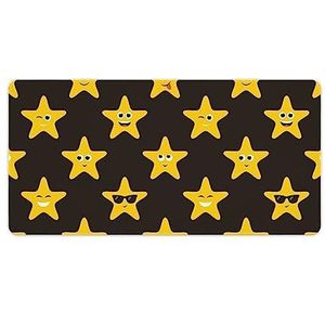 Grappige Lachende Sterren Print Bureau Pad Protector Muismatten Kantoor Tafel Mat Grote Muismat Antislip Laptop Pad