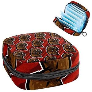 Grizzly Bear Attack Claw,Periode Pouch Draagbaar,Tampon Opbergtas,Tampon Houder voor Portemonnee Vrouwelijke Product Organizer, Meerkleurig, 4.7x6.6x6.6 in/12x17x17 cm