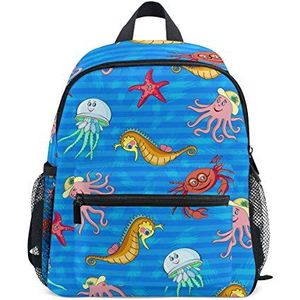 Mijn Dagelijkse Kinderen Rugzak Zee Paard Krab Jellyfish Octopus Zeester Kwekerij Tassen voor Kleuterschool Kinderen