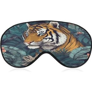 Oogmasker, tropische tijger bedrukt slapende oogmasker, nachtoogmasker, verduisterende slapende oogmasker, reizen oogmasker