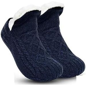 Fleece-Lined Non-Slip Thermal Slippers Socks,V-Mouth Fluffy Non-Slip Slipper Socks,Fleece-Lined Non-Slip Thermal Slippers Socks (Color : Black(4pcs), Size : Large)